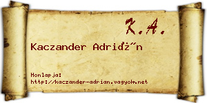 Kaczander Adrián névjegykártya